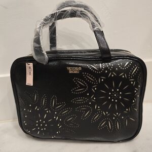 Victoria's Secret Black and Gold Cosmetic Bag